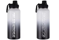 White-Black Fade 1L Double Wall Insulated Bottle