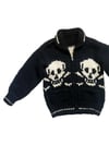 vintage hand knit wool SKULL cowichan sweater