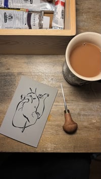 Image 4 of Lino Sketchbook 'BLEEDING HEART' A6