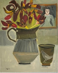 Still life with going over tulips 