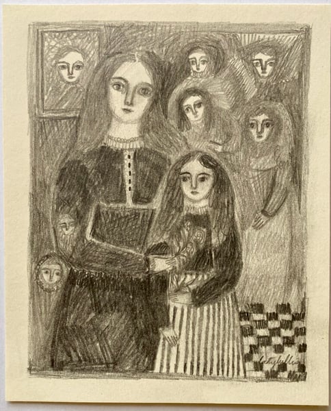 Image of house of sisters - original drawing 