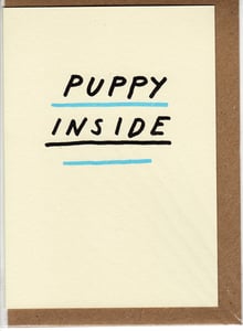 Image of puppy inside card