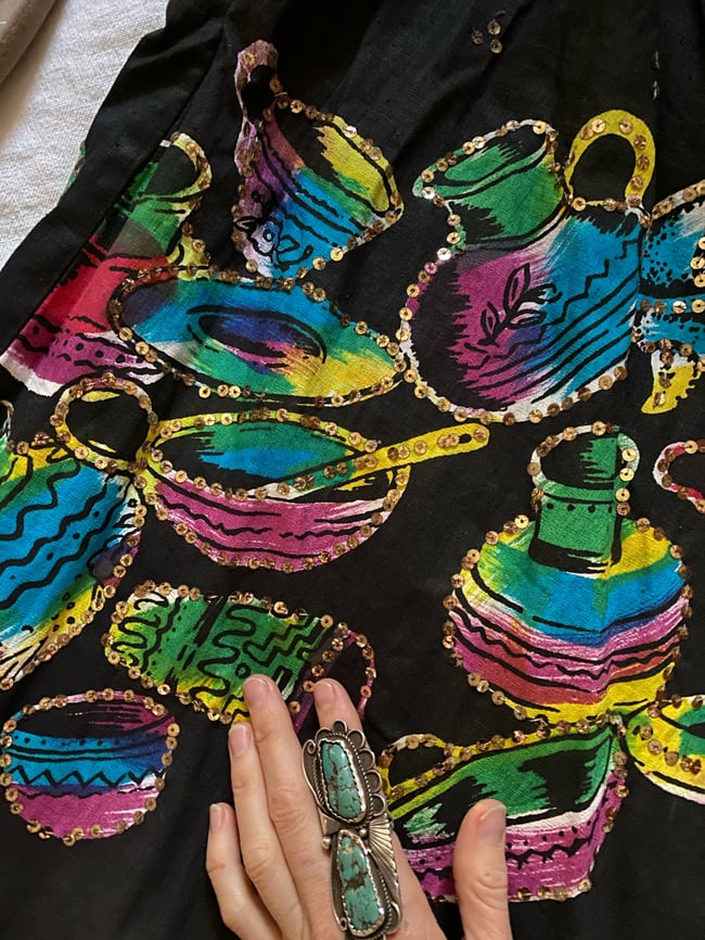 1950s hand painted Mexican circle skirt 