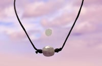 Image 4 of New! Wrap-around cotton vegan cord polished pastel purple jade pendant necklace unisex boho