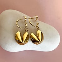 Image 3 of Good Fortune Half Hoops - Gold
