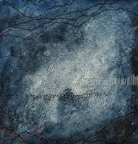 Image 1 of Textured blue landscape original painting