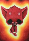 Devil Cat Halloween Art Print