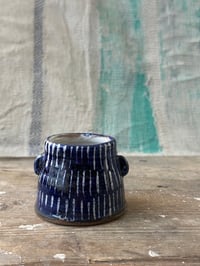 Image 1 of Small blue striped vase 