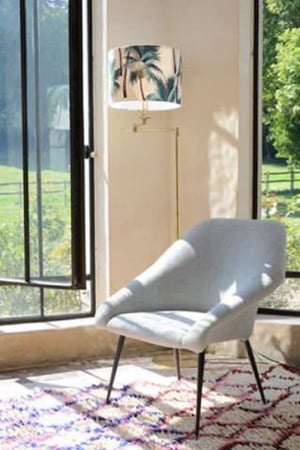 Image of Fauteuil Coquille velours ivoire