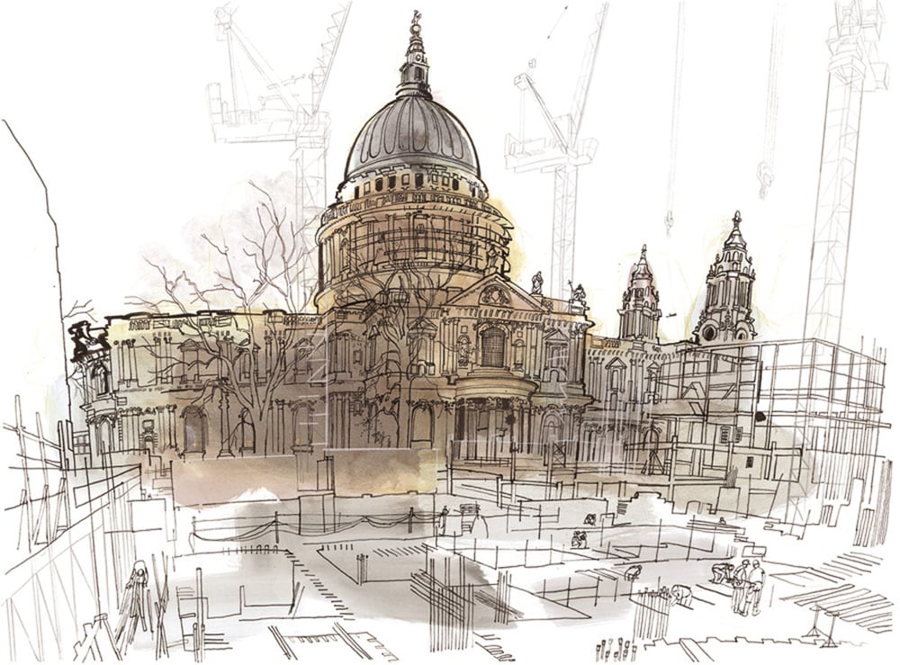 Image of The north side of St Paul's print