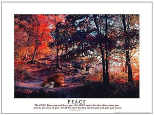 Image of "Peace" Lion and Lamb Poster
