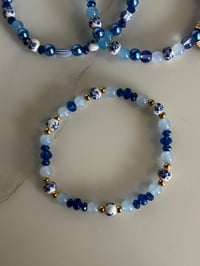 Image 6 of Cherish Blue and White Tumbler Bracelet Stack