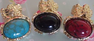 Image of Arty Inspired Stone Ring - Available in RED, BLACK and TURQUOISE