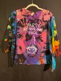 Image 1 of 3XL Party At Your Own Pace CROP TOP Tie Die Shirt  1