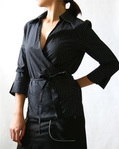 Image of Zara Striped Wrap Top