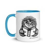 Image 6 of Book Reading Sloth Coffee Mug Line Art by CrystalsArtPaws