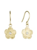 Image of Petunia Earrings with Rose Cut Diamond, 14K Yellow Gold 