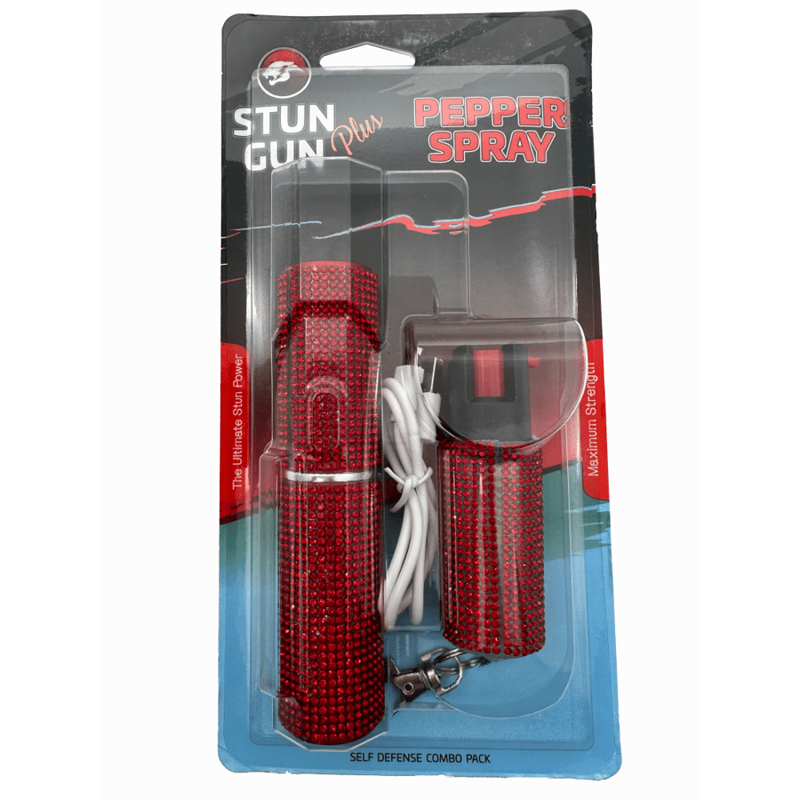 Image of Red Rhinestones Lipstick & Pepper Spray Combo 