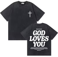 Image 1 of Vintage Christian Jesus Shirt (God Loves You)