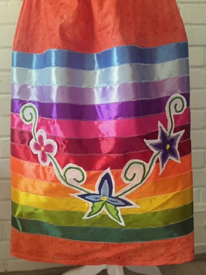 Image of Coral applique skirt
