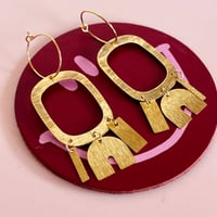 Image 2 of Brass Oval Shapes Earrings