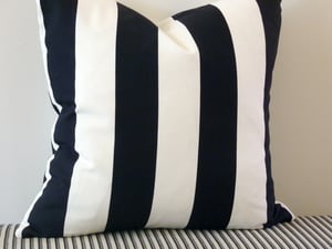 Image of Black/White Striped Cushion - to fit 50x50cm insert