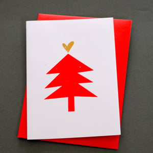 Image of FIVE CHRISTMAS TREE CARDS