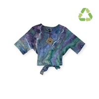 Image 1 of ♻️ UPCYCLED XS Tie Back Cotton Tee in Mermaid Geode Ice Dye