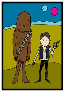 Image of STAR WARS POSTER - HAN SOLO & CHEWBACCA POSTER