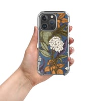 Image 9 of Art Nouveau Inspired Blue, Orange and White Boho Hippie Floral Sketch Clear Case for iPhone®