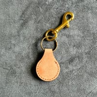 Image 2 of The Round Key Fob - Tan & Carrot