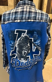 Vintage Blue/White Flannel Shirt Dodgers Ohtani