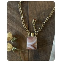 Image 4 of Solid Brass Vessel Necklace - Golden Banded Agate