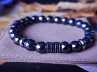 Image 4 of Hematite & Lava 3pc Stacked Bracelet Set