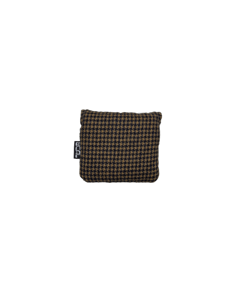 Wool Houndstooth And Black Leather Mallet Putter Cover
