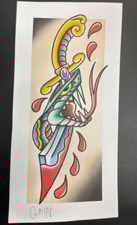 Snake and Dagger Original Painting