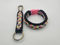 Image 1 of Cotton Candy Edge Set – Bracelet + Keychain | BlackhawkBraids #26