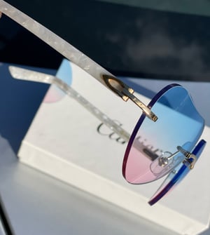 Image of Authentic Cartier C Décor Sunglasses CT0048O Custom Heart Lens
