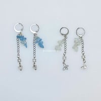 Image 1 of Clear Quartz & Aquamarine earrings 