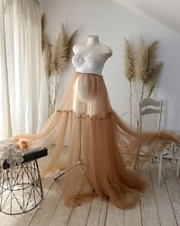 Image 1 of Maternity Photoshoot Dress – Georgina – Light Brown