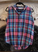 Image of Blue and Pink Plaid Hoodie