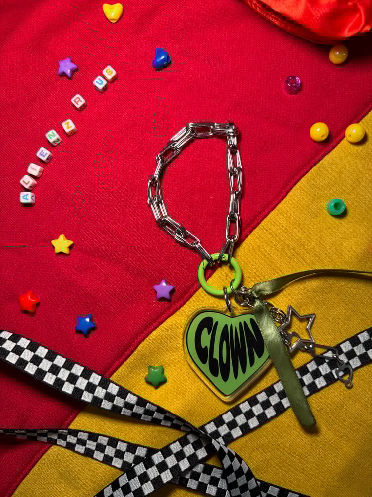 clown (green heart) bag chain!
