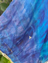 Image 4 of Poncho Woodstock Top -free size Blue purple see thru