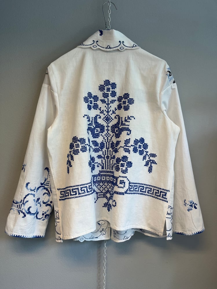 Image of Blue embroidery shirt (small)