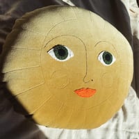Image 2 of Pale Gold Velvet Sun Cushion 