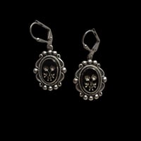 Image 1 of VINTAGE INTAGLIO FLORAL EARRINGS
