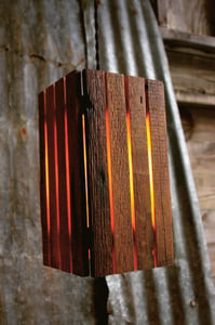 Image of Reclaimed Barn Wood Hanging Lamp [#13001]