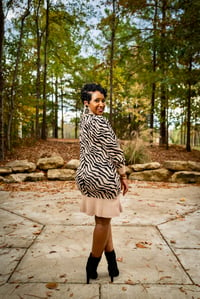 Image 3 of Mini Zebra Print Sweater Dress