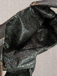 Image 4 of Chinese Dragon and Peacock Black Brocade Knot Bag