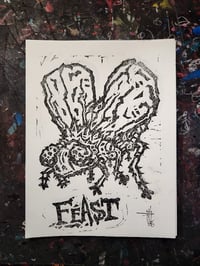 Image 1 of Feast - lino print 5"x7"